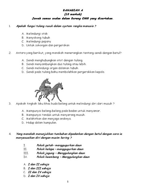 Soalan Sains Tahun 5 Julai 2023 Pdf