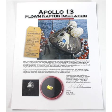 Sold At Auction Apollo 13 Flown CM Kapton Foil On Certificate