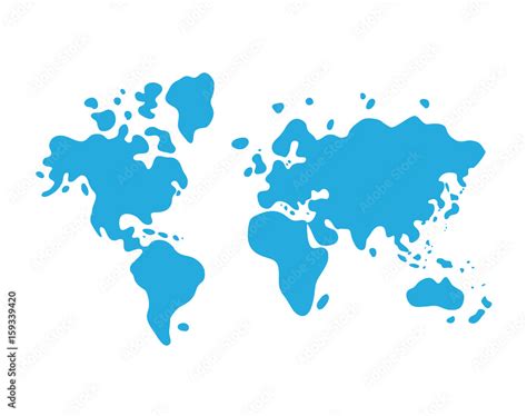 Blue world map cartoon icon. Stock Vector | Adobe Stock