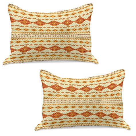 Aztec Knitted Quilt Pillowcover Set Of 2 Old Pattern With Vintage