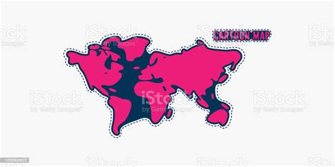 Simple Stylized World Map Continents Silhouette Cartoon Style Isolated ...