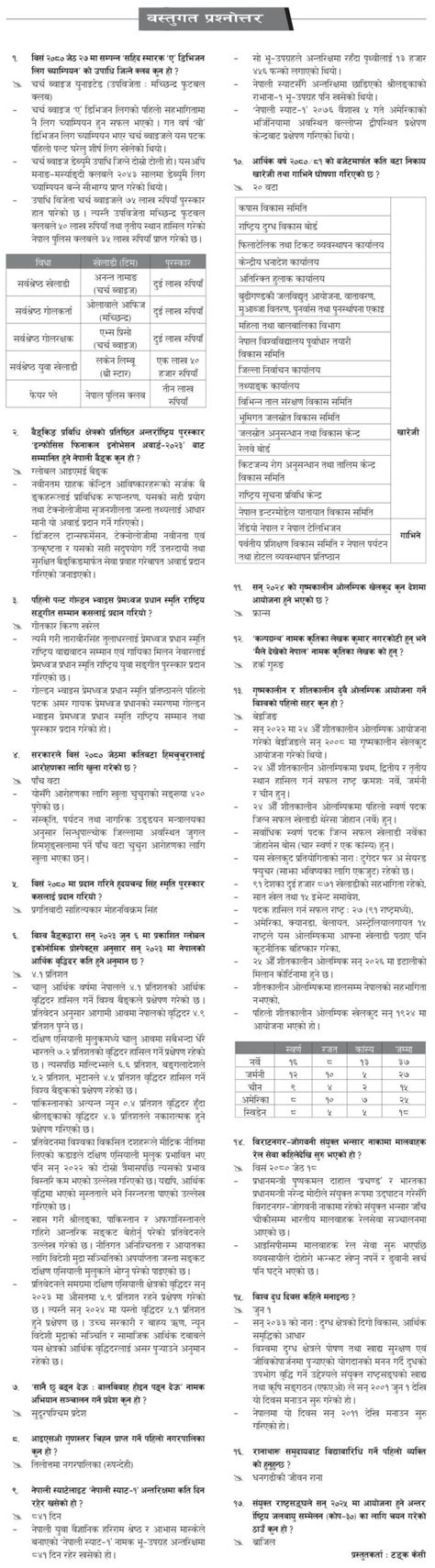 Gorkhapatra Lok Sewa Material On Baishakh