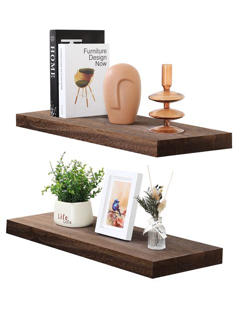 Annecy Floating Shelves Set Of L X D Dark Brown Floating