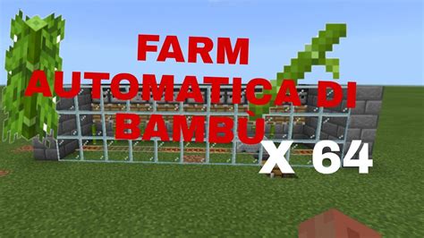 MINECRAFT TUTORIAL FARM AUTOMATICA DI BAMBÙ YouTube