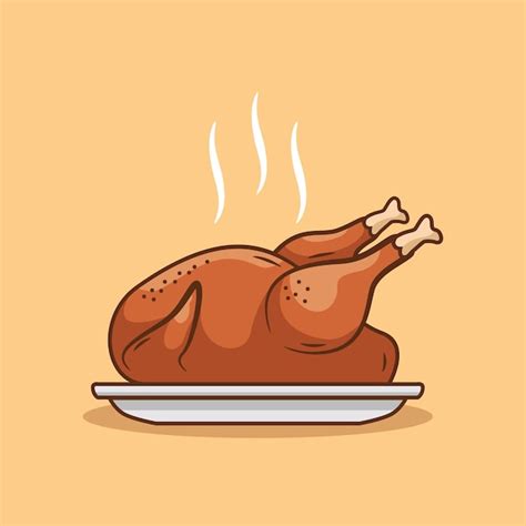 Premium Vector Vector Cartoon Roast Grilled Chicken Illustration