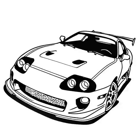 2004 Toyota Supra Gt2 High Contrast Sketch Coloring Page Lulu Pages