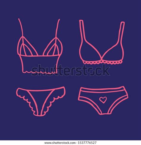 Lingerie Doodle Icons Vector Illustration Stock Vector Royalty Free 1537776527 Shutterstock