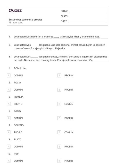 Substantivos Pr Prios Mai Sculos Imprim Vel S Rie Planilhas Quizizz