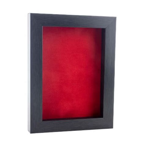 Charcoal Wood Shadow Box Frame Acrylic Front Red Suede 30 Sizes Display Case 9x12 9x12 Kroger