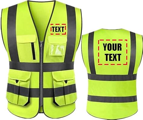 Yunzhenbusiness Add Your Name Text On High Visibility Reflective Safety