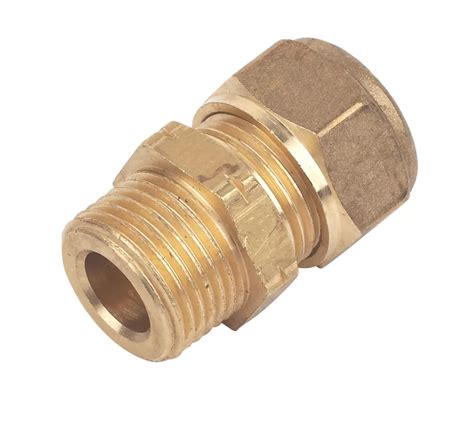 Flomasta Brass Compression Adapting Male Coupler 10mm X 3 8 Screwfix