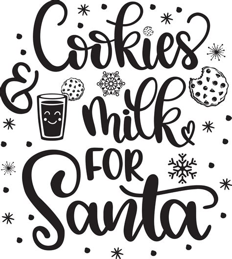 Cookies And Milk For Santa 3 Christmas Vector File 10352539 Vector Art At Vecteezy