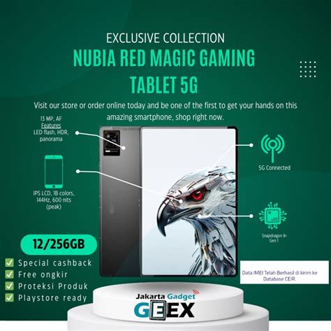 Jual Nubia Red Magic Pad Tablet 5G 12GB 256GB SD 8 Gen 1 Pajak Resmi