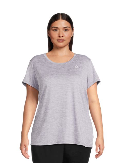 Reebok Womens Plus Size Legacy Performance Top With Short Sleeves