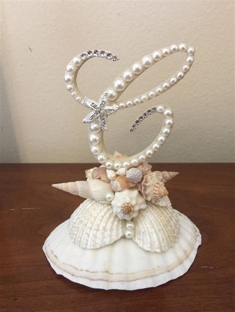 Wedding Cake Topper Shell Cake Topper Seashell Cake Topper Etsy Shell Crafts Seashell