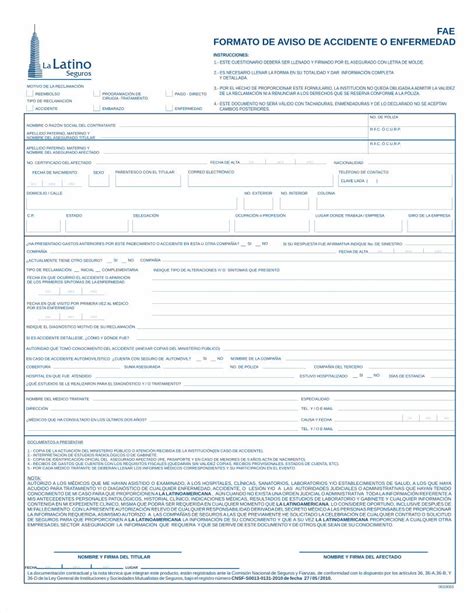 Pdf Aviso De Accidente O Enfermedad Formato De Aviso De