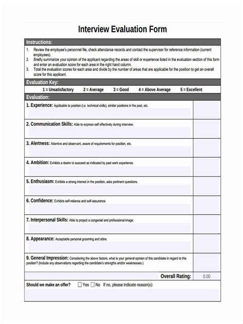 Free Interview Feedback Forms In Pdf