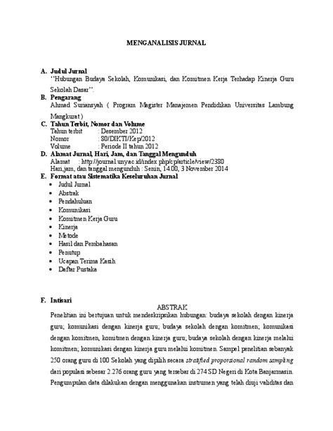 Detail Contoh Menganalisis Jurnal Koleksi Nomer