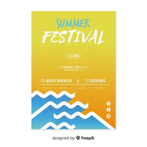 Free Vector Summer Festival Flyer Template