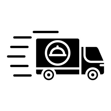 Premium Photo Food Delivery Glyph Solid Black Illustration