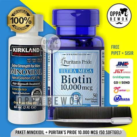 Paket Lebat Minoxidil 5 Dan Biotin 10 000 Mcg Lazada Indonesia