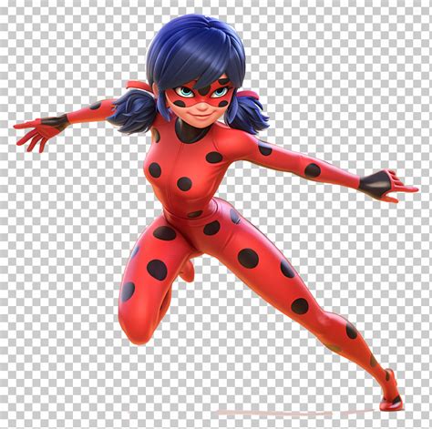 Ladybug Superhero Girl In Dynamic Pose With Red Suit Png Clipart