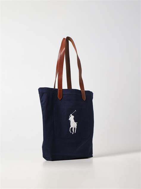 Polo Ralph Lauren Tote Bags For Woman Blue Polo Ralph Lauren Tote