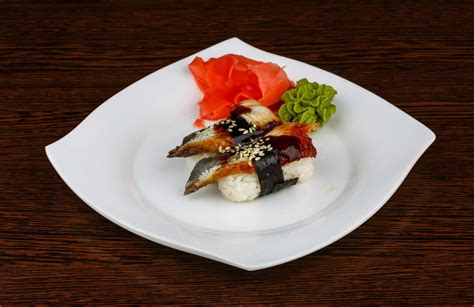 Eel sushi dish view 12880859 Stock Photo at Vecteezy