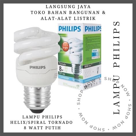 Jual Lampu Philips Helix Spiral Tornado Watt Putih Shopee Indonesia