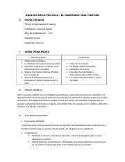 ANALISIS DE LA PELICULA Docx ANALISIS DE LA PELICULA EL INDOMABLE