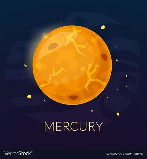 Planet Mercury Vector Image On Vectorstock Alphabet Wall Cards