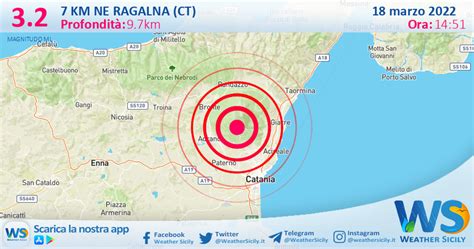 Scossa Di Terremoto Magnitudo 3 2 Nei Pressi Di Ragalna CT Weather