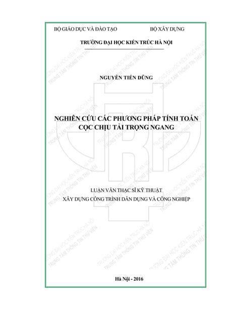 Luận văn Các phương pháp tính toán cọc chịu tải trọng ngang 9đ PDF