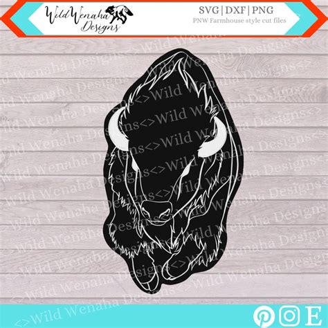 Bison Svg Bison Clipart Buffalo Png Charging Bison Svgpngdxf Instant