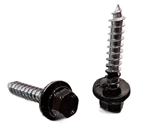 14 X 1 12 A Point Roofing Screw W Washer Painted Black