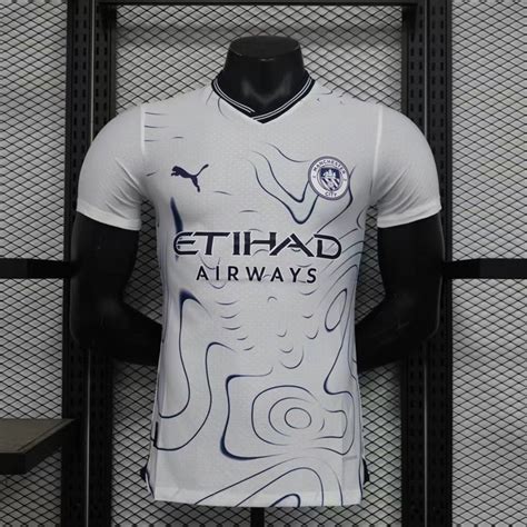 Camisa De Futebol Branco 2024 2025 M Masculino C Manchester City Away