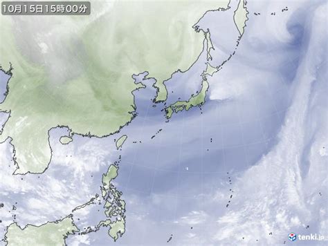 過去の気象衛星日本広域2023年10月15日 日本気象協会 Tenkijp