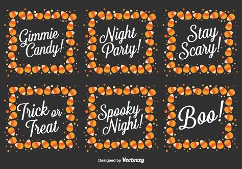 Vector Set Of Halloween Messages 138291 Vector Art at Vecteezy