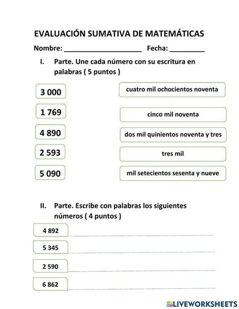 Números De 5 Cifras Online Exercise