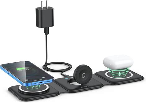 Wireless Charger 3 In 1rtops Magnetic Travel Wireless Charging Station Multiple