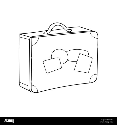 Simple Coloring Page Coloring Book For Children Suitcase With