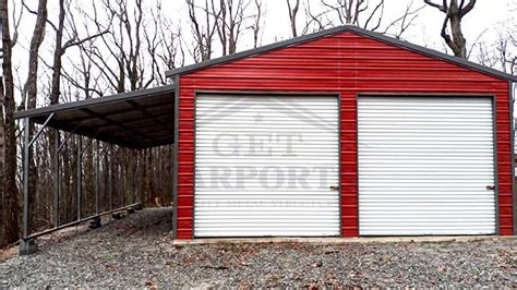 22x30x9 A Frame Vertical Roof Garage With Lean To Get Carports