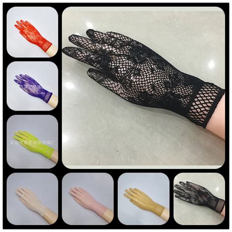 Sexy Transparent Lace Elastic Gloves Bride Sleeve Gloves Mesh Liturgy