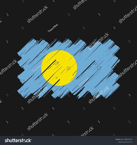 Palau Flag Brush Strokes National Flag Royalty Free Stock Vector