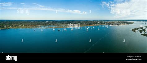 180 Degree Aerial View Of Beaufort South Carolina And Surrounding