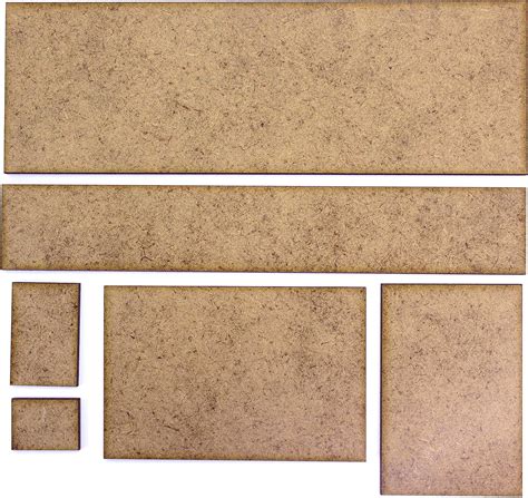 Rectangle Craft Shape 10 Pieces 2mm Thick Mdf Various Sizes Wargame