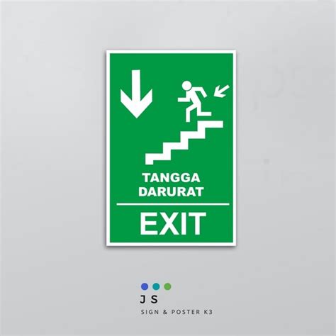 Jual STICKER K3 SAFETYSIGN TANGGA DARURAT EXIT Shopee Indonesia