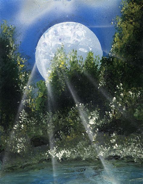 Moon Rising Painting By Just Joszie Fine Art America