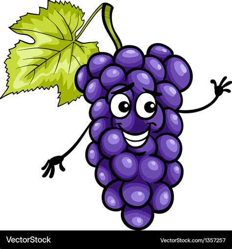 Funny Blue Grapes Fruit Cartoon Royalty Free Vector Image