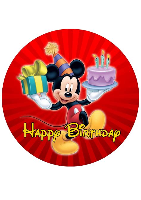 Mickey Mouse Round Cake Topper Edible Itty Bitty Cake Toppers